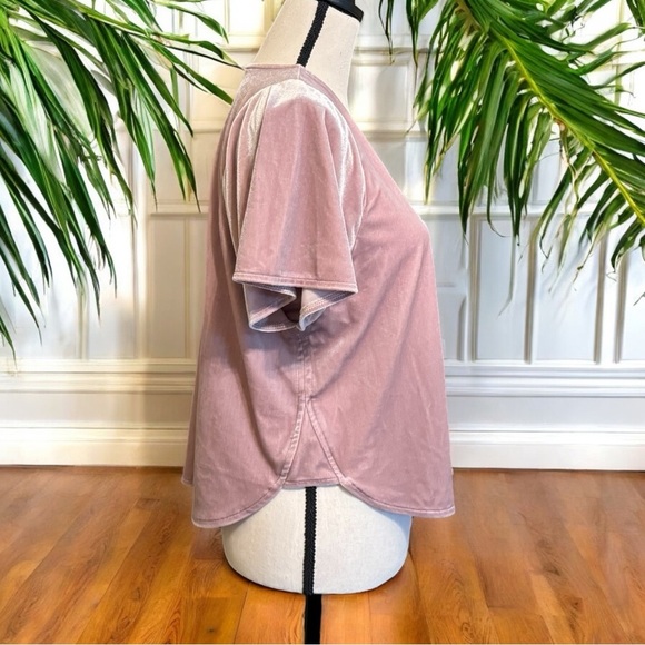 MADEWELL Blush Pink Velvet Butterfly Sleeve Top - Small - Picture 3 of 13